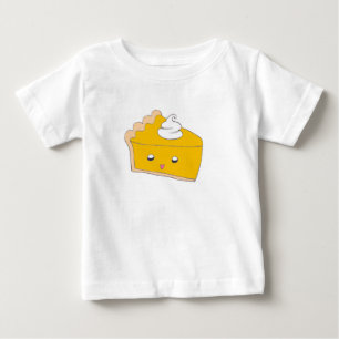 Camiseta Para Bebê Fatia bonito do tarte de abóbora