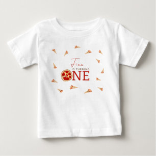 Camiseta Para Bebê Fatia de Diversão 1º Aniversário