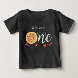 Camiseta Para Bebê Fatia de diversão, primeiro aniversário de pizza