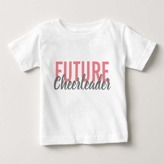 Camiseta Para Bebê Fato de bebê do futuro Cheerleader (Frente)