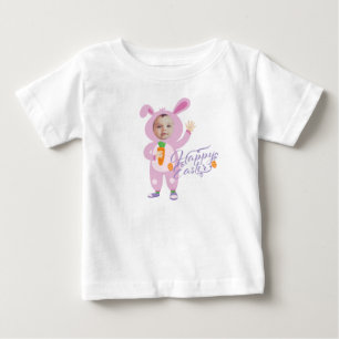 Camiseta Para Bebê Fato de Coelho de Páscoa Tendência Foto Personaliz