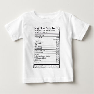 Camiseta Para Bebê Fatos da nutrição para 1L