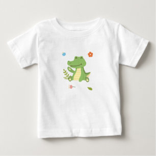Camiseta Para Bebê Fatos de babá impressos com crocodilo