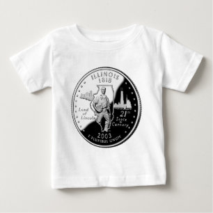 Camiseta Para Bebê Faux Illinois State Quarter