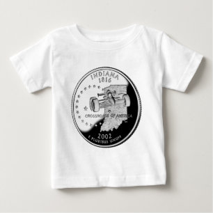 Camiseta Para Bebê Faux Indiana State Quarter
