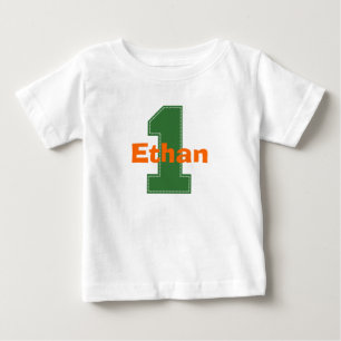 Camiseta Para Bebê Faux Stitch First Birday Shirt