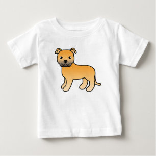 Camiseta Para Bebê Fawn Staffordshire Bull Terrier Dog Ilustração