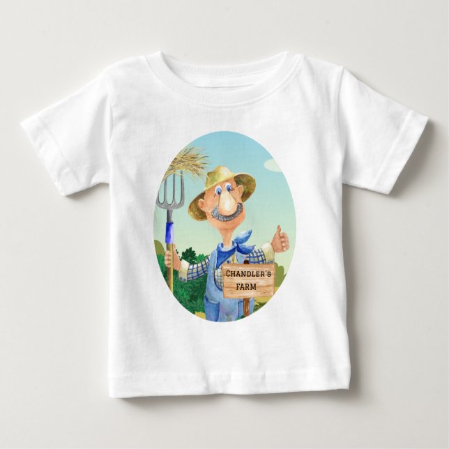 Camiseta Para Bebê Fazenda bonita do velho MacDonald personalizada (Frente)