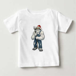 Camiseta Para Bebê Fazendeiro do Yeti Abominável Snowman Natal Divert