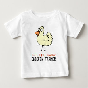 Camiseta Para Bebê Fazendeiro futuro da galinha