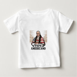 Camiseta Para Bebê Fé Cristã da Igreja Católica do Papa Leão American