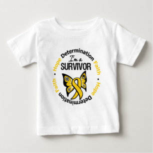 Camiseta Para Bebê Fé da determinação da esperança do sobrevivent