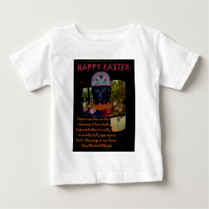 Camiseta Para Bebê Fé do Amor felz pascoa e Desejos da Esperança