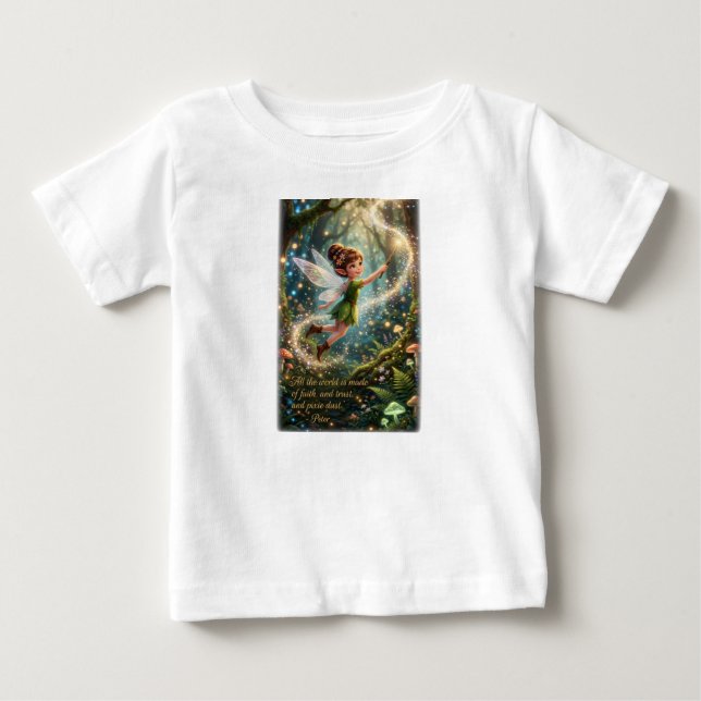 Camiseta Para Bebê Fé e confiança e Poeira de Fada -  (Frente)