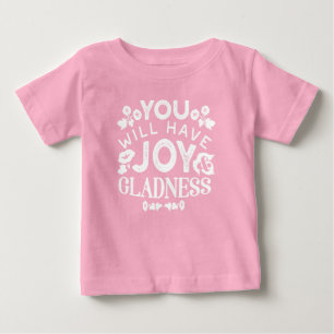 Camiseta Para Bebê Fé e Felicidade – Citações de Alegria e Contentame