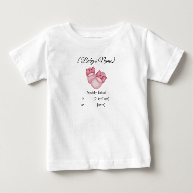 Camiseta Para Bebê Febre assada em [Cidade] em [Data] - Menina (Frente)