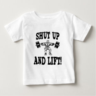 Camiseta Para Bebê Feche acima e levante o halterofilismo