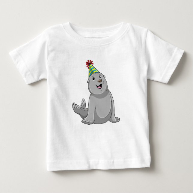 Camiseta Para Bebê Feche com a Parte de chapéu (Frente)