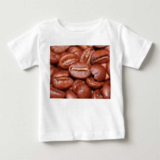 Camiseta Para Bebê Feijões de café torrados (Frente)