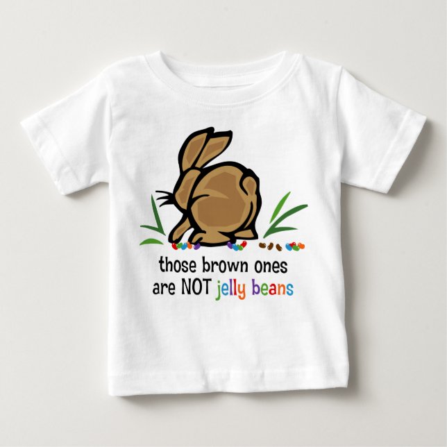 Camiseta Para Bebê Feijões de geléia de Brown (Frente)