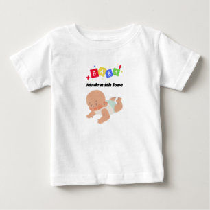 Camiseta Para Bebê ❤️ Feita com Amor - Adorável Camiseta Bebê