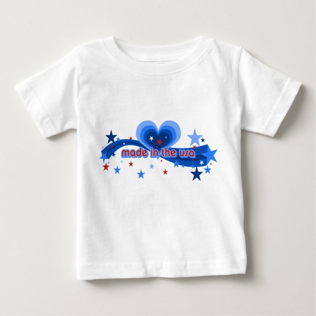Camiseta Para Bebê Feita na Criança & Toddler T-shirts dos EUA (Frente)