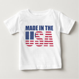 Camiseta Para Bebê Feita nos EUA