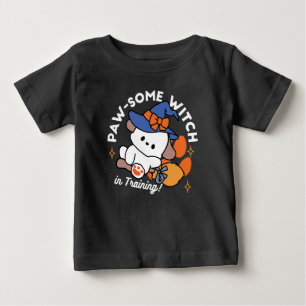 Camiseta Para Bebê Feiticeira de pata no treinamento - Cão de Hallowe
