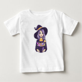 Camiseta Para Bebê Feiticeira Doce com Bolinha Mágica