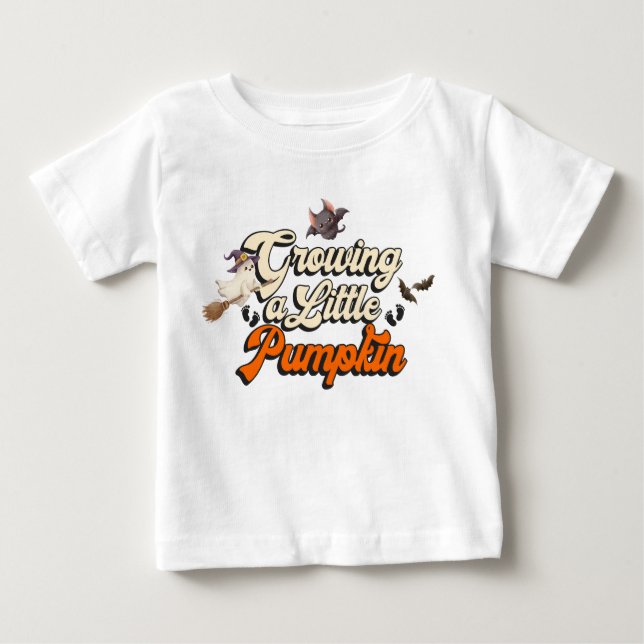 Camiseta Para Bebê Feiticeira e Elemento Spooky de Halloween (Frente)