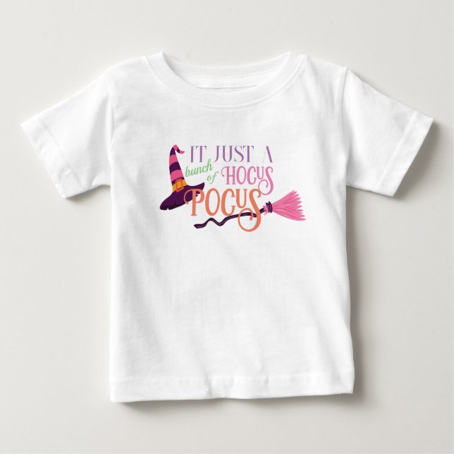 Camiseta Para Bebê Feiticeira Rosa Fresca Fresca Enfrentando Chapéu d (Frente)