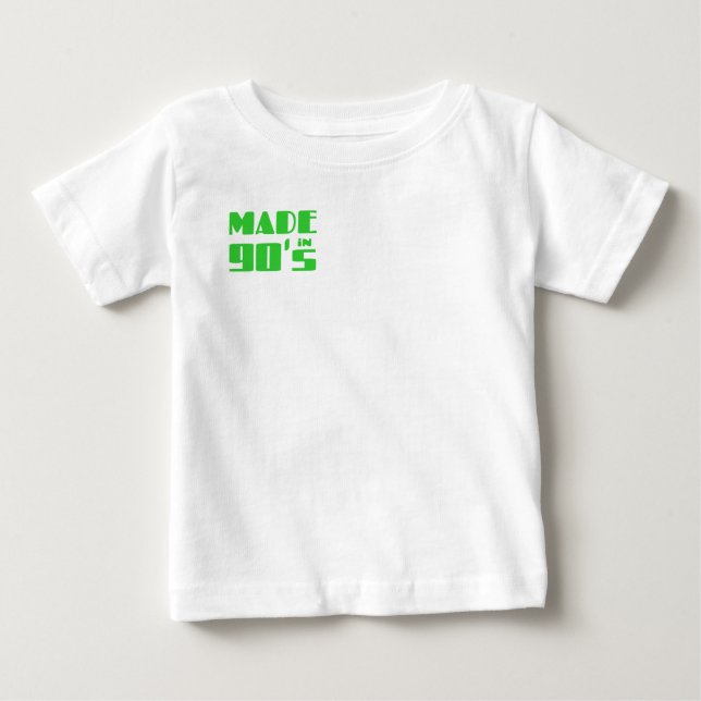 Camiseta Para Bebê Feito em 90 (Frente)