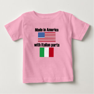 Camiseta Para Bebê Feito em América com peças italianas