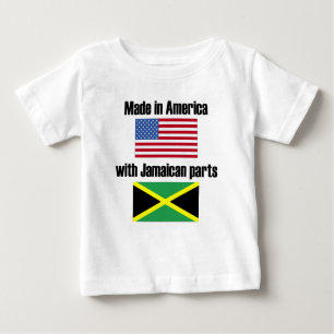 Camiseta Para Bebê Feito em América com peças jamaicanas