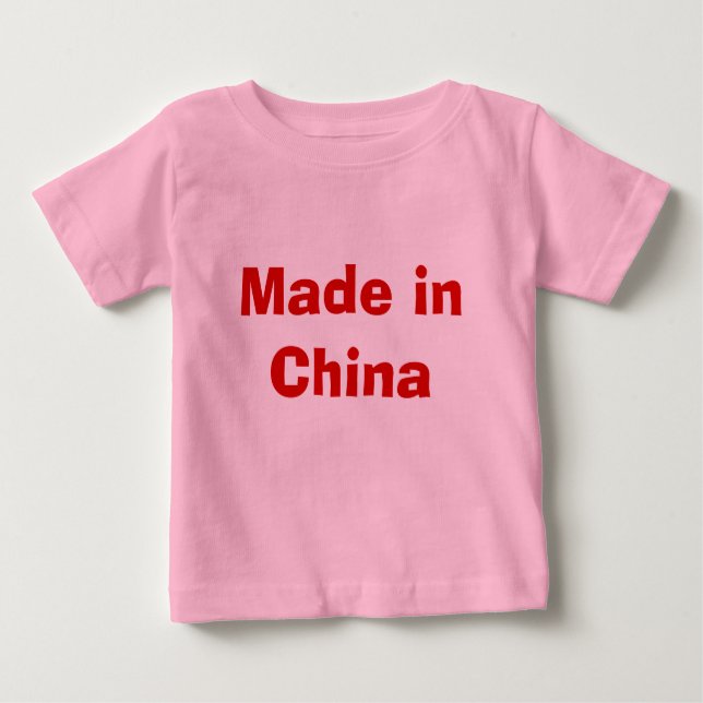 Camiseta Para Bebê Feito em China (Frente)