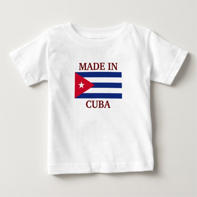 Camiseta Para Bebê Feito em Cuba (Frente)