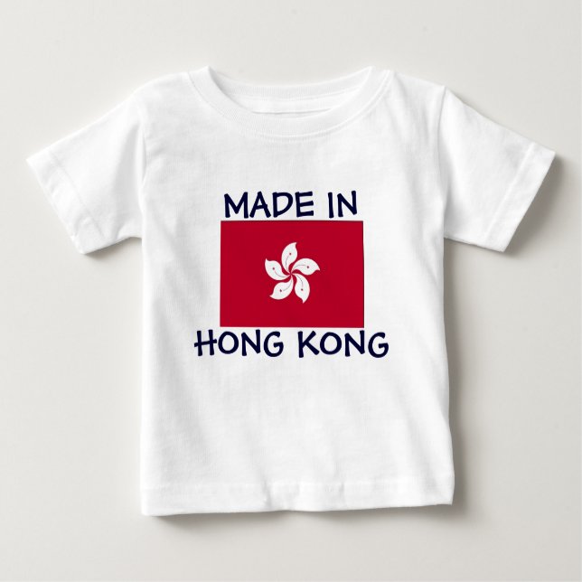 Camiseta Para Bebê Feito em Hong Kong (Frente)