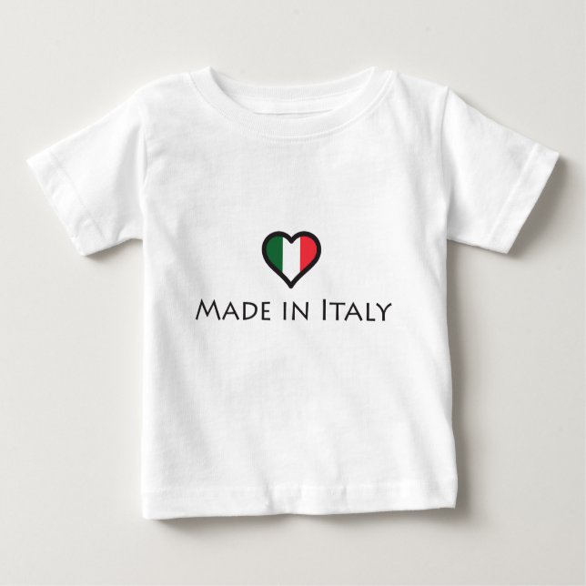 Camiseta Para Bebê Feito em Italia - orgulho italiano (Frente)