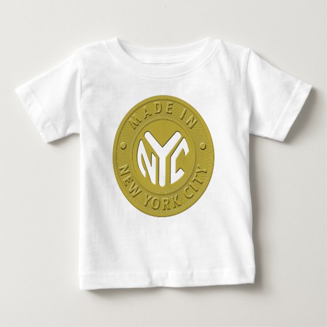Camiseta Para Bebê FEITO em NYC caçoa o t-shirt (Frente)