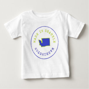 Camiseta Para Bebê Feito em Seattle Stamp