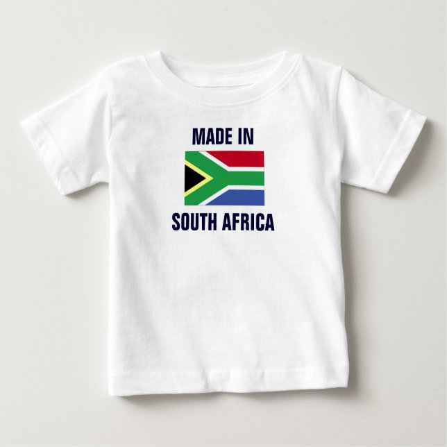 Camiseta Para Bebê Feito na África do Sul (Frente)