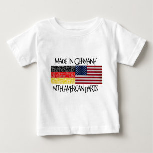 Camiseta Para Bebê Feito na Alemanha com peças americanas