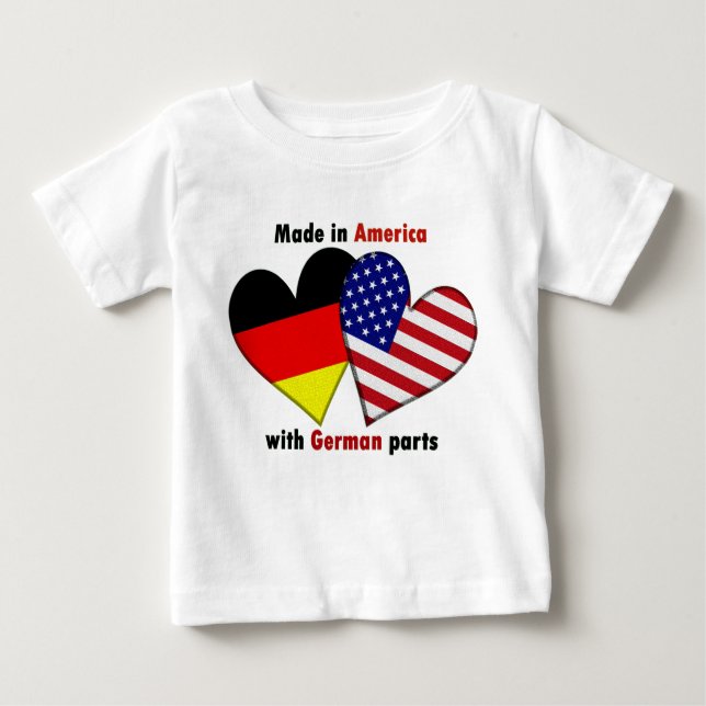 Camiseta Para Bebê feito na américa com partes alemãs (Frente)