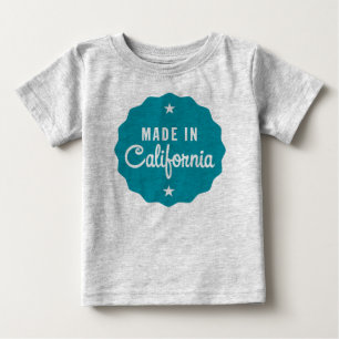Camiseta Para Bebê Feito na Califórnia.