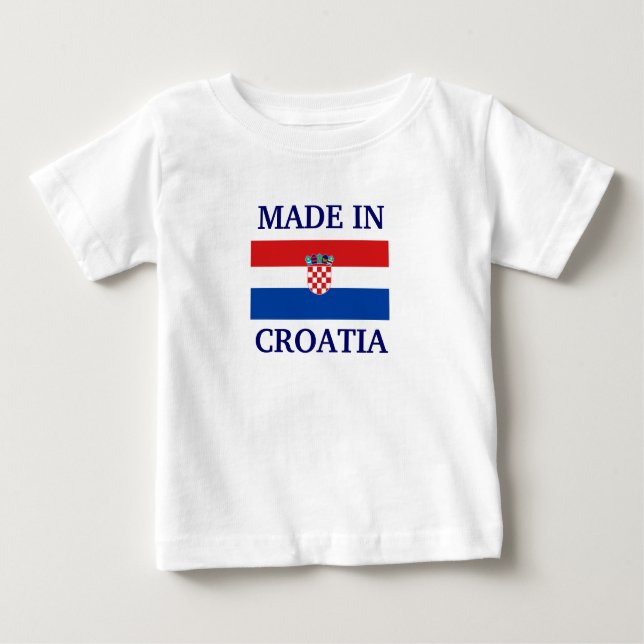 Camiseta Para Bebê Feito na Croácia (Frente)