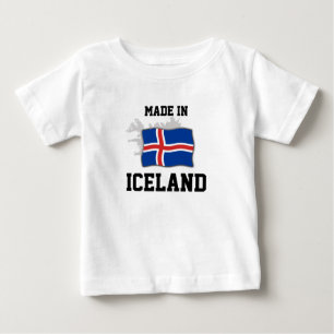 Camiseta Para Bebê Feito na Islândia
