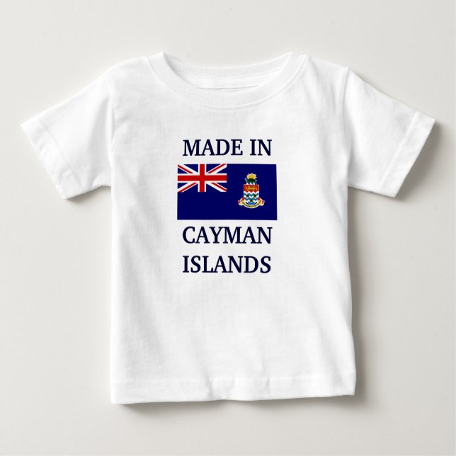 Camiseta Para Bebê Feito nas Ilhas Cayman (Frente)