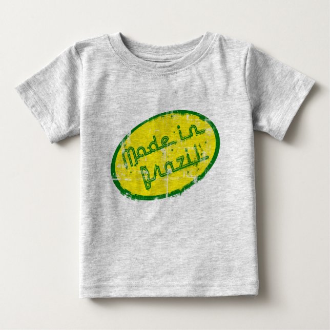 Camiseta Para Bebê Feito no Brasil - Presente para o Bebê Novo Nascer (Frente)