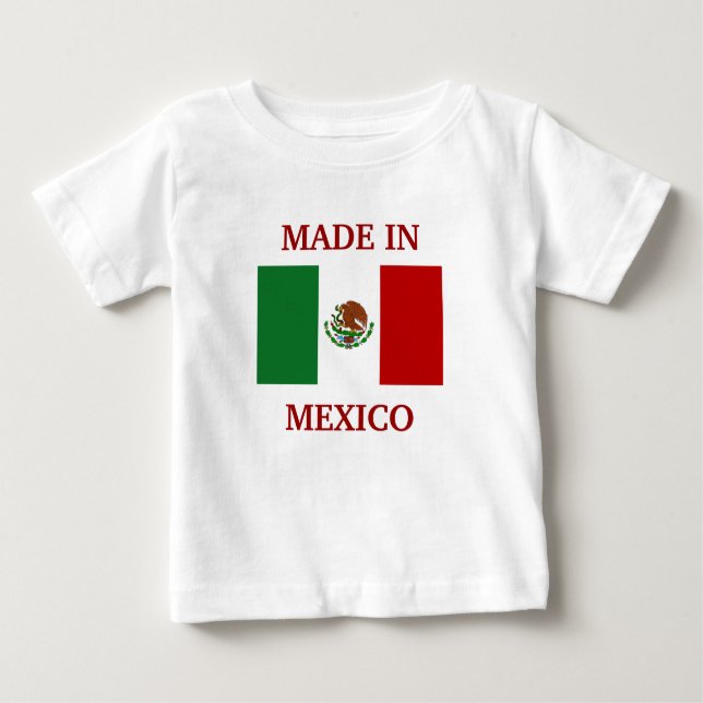 Camiseta Para Bebê Feito no México (Frente)