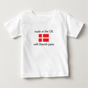 Camiseta Para Bebê feito no Reino Unido com peças dinamarquesas